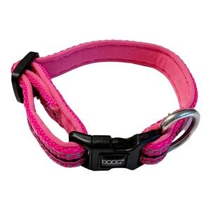 Doog Reflective Nylon Neoprene Padded Dog Collar Neon Pink Size XS